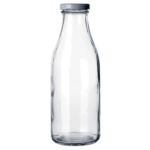 Бутылка с крышкой для молока, соков 1000 мл, стекло, 79693