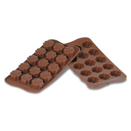 Силиконовая коричневая форма для конфет, FLEURY Silikomart, 2.9х2.9 см, h1.5 см, 52120