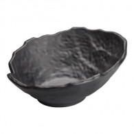 Блюдо овальное (скошенный край), пластик черное, d=23 см 700 мл, Каори, Winco WDM019-308