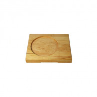 Доска для подачи квадратная деревянная, 18х18х4 см (овал 15.5х10.5 см), Winco WU7X7-6OV